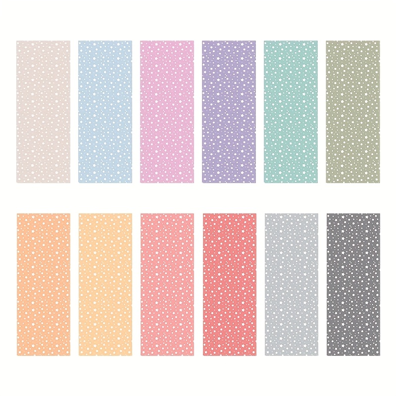Image of 12pcs Pastel Star Confetti Transfer Ink Sheets For Diy T-shirts, Mugs, And Tote Bags - 4.5"x12" Or 12"x12", Vibrant For Creative Crafting, Crafting Supplies | Confetti Designs | Ink Transfer Sheets