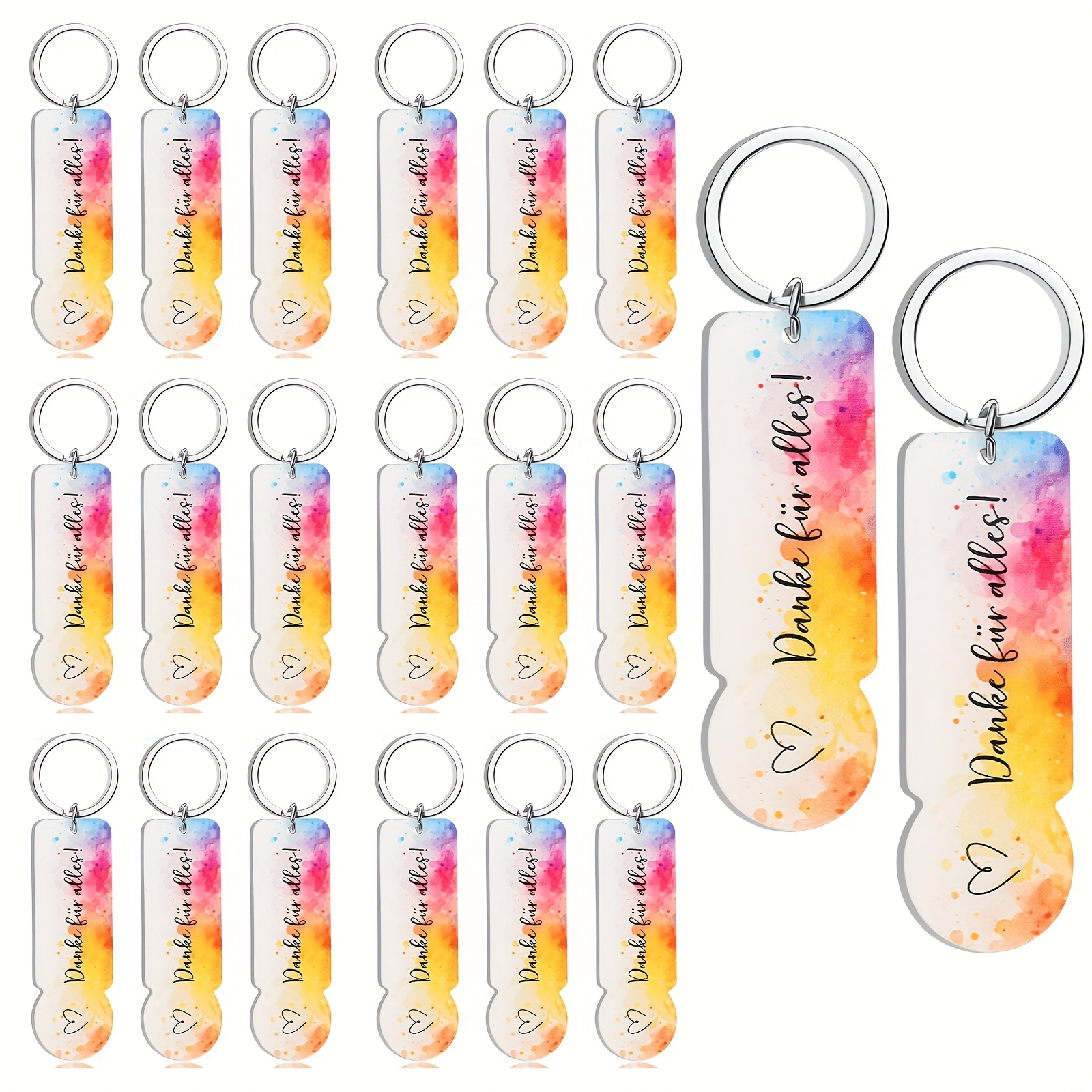 TEMU 10/20pcs Acrylic Shopping Trolley Tokens, Key Chains, Removable Shopping Chip Key Ring For Disassembling Shopping Trolley For Graduation,