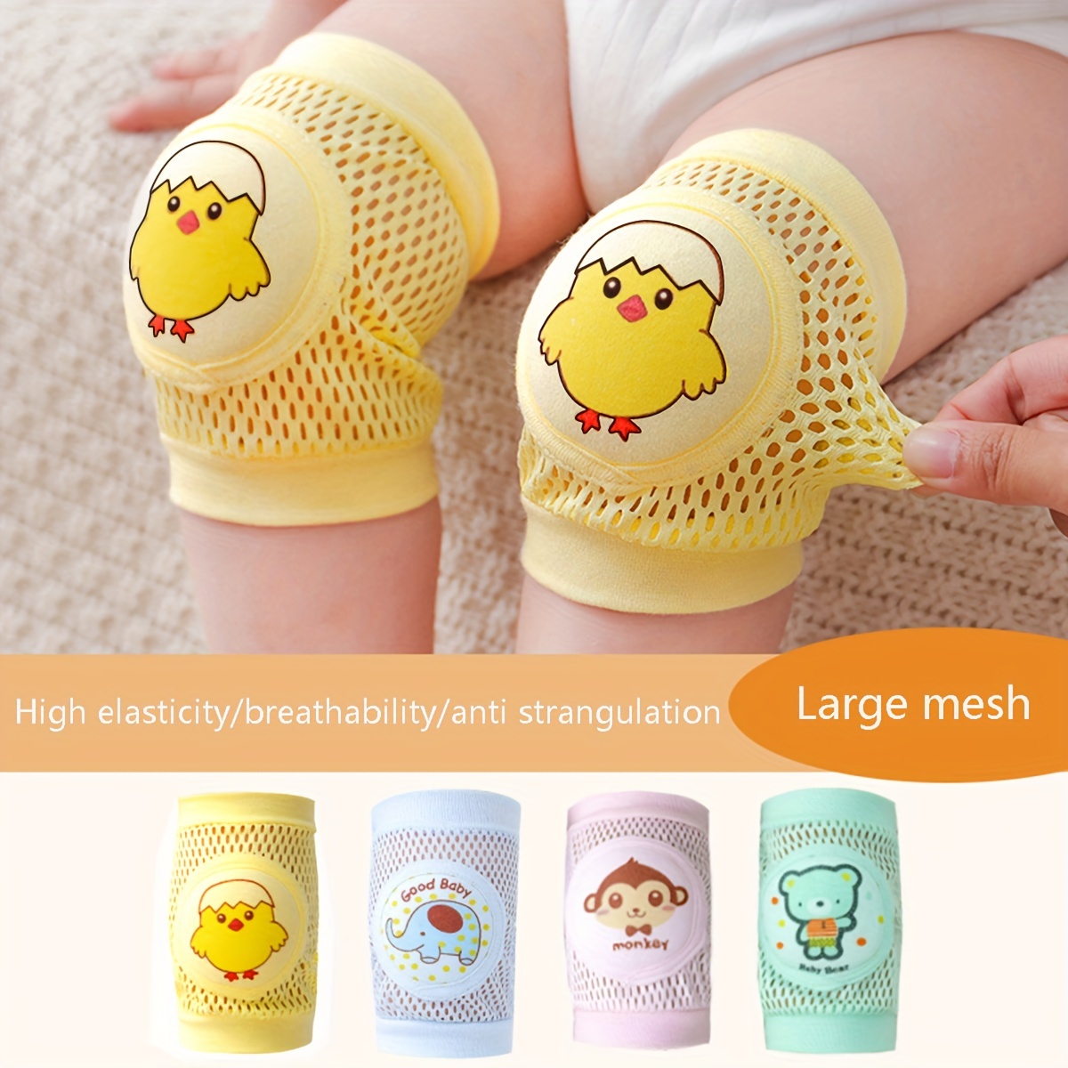 1 Pair Baby Knee Pads Children's Learning to Walk Anti-Fall Crawl Protective Gear Children's Knee Learning to Crawl Protective Cover Pad Thin Style for Summer