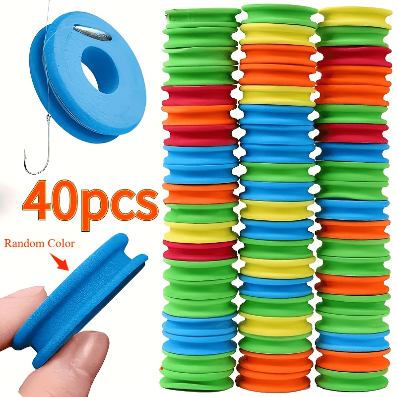 TEMU 40pcs Eva Foam Fishing Line Spools - Hook And Swivel Winding Board Organizer For Trace Wire Management - Durable Lightweight Tackle Accessory -