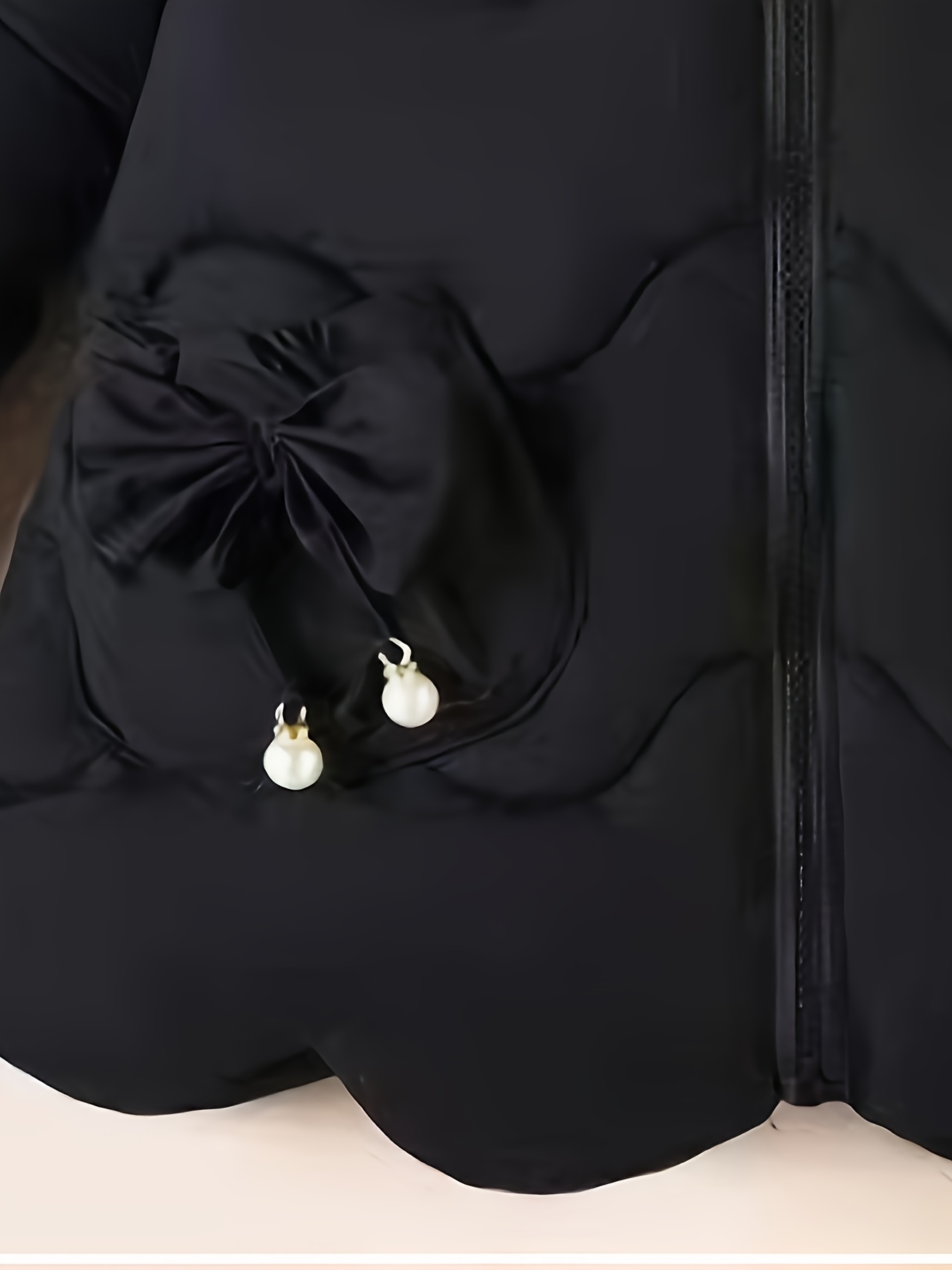 Meisjes Winter Gevoerde Jas met Versierde A-Lijn Snit & Dikke - Middellange Ritsjas, Opstaande Kraag