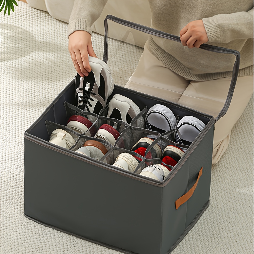 1pc foldable oxford fabric shoe organizer with lid dustproof storage box for shoes clothes accessories versatile solution Product details 5
