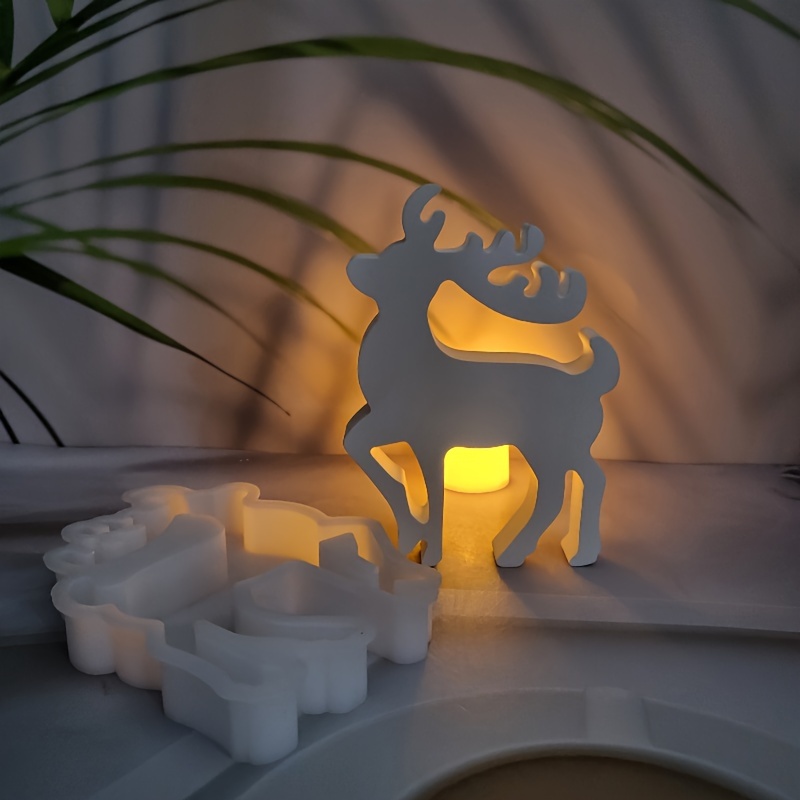

Diy Aroma Candle Holder Molds, Christmas Reindeer Silicone Moulds For Plaster Crafting, Home Decor Birthday Anniversary Gifts, Festive Seasonal Decoration