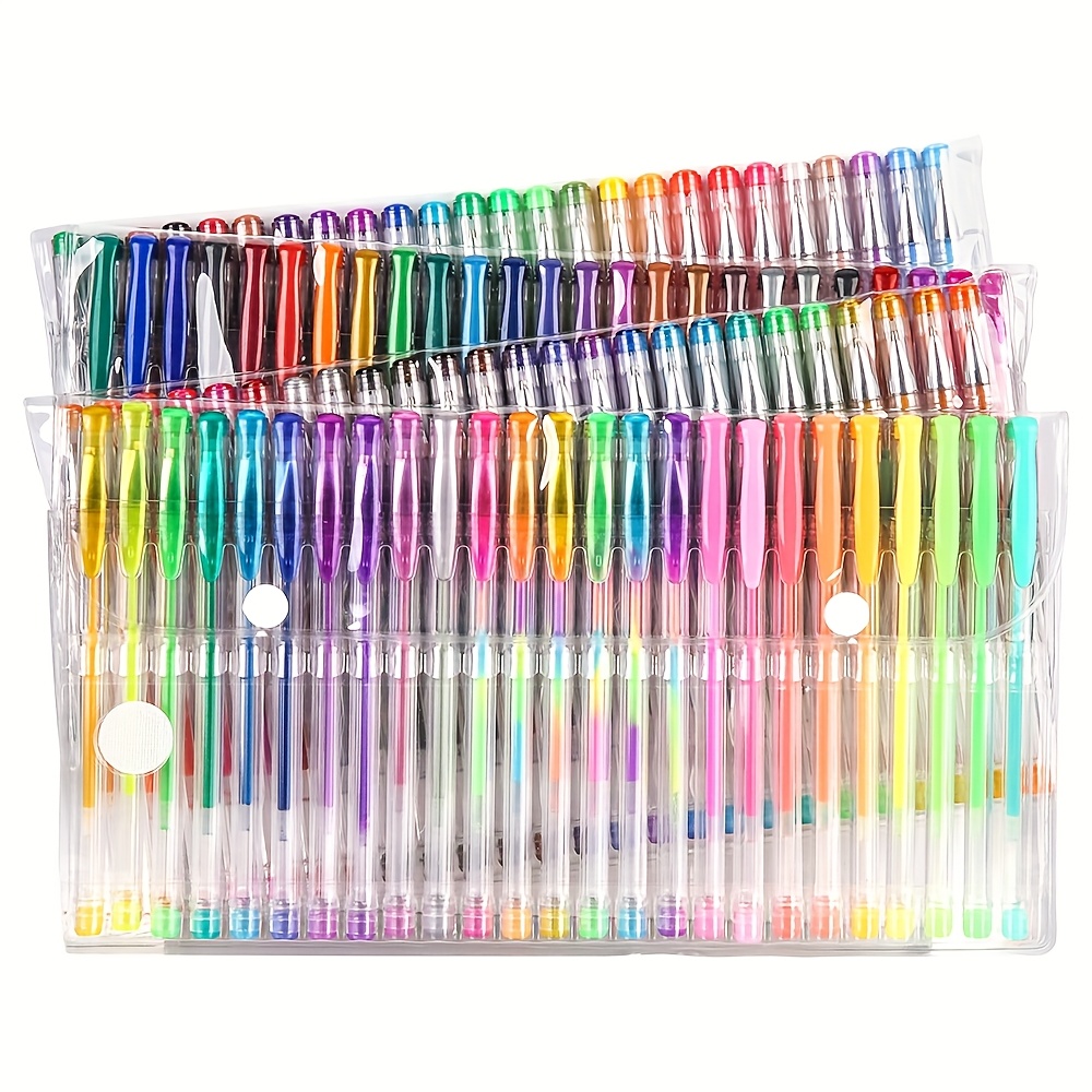 TEMU 100pcs Glitter Gel Pens Set Markers Adult Colouring Book Drawing Books Painting