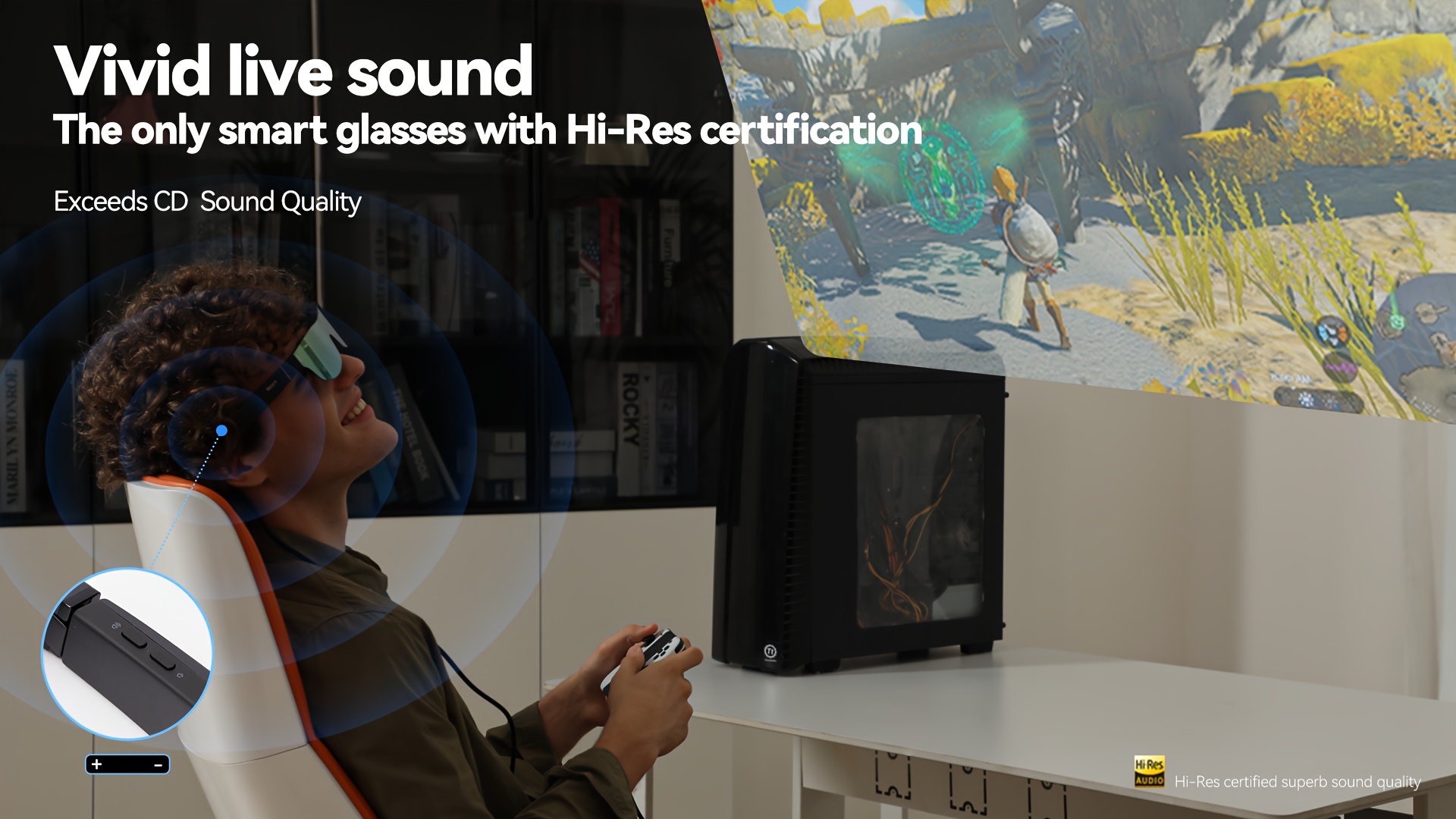  t1 ar glasses blue with smart glasses trendy tech gadgets portable display video glasses with 150 1800 nit screen and 6 00d adjustment for watching live streaming sports movies reading and entertainment Product details 2