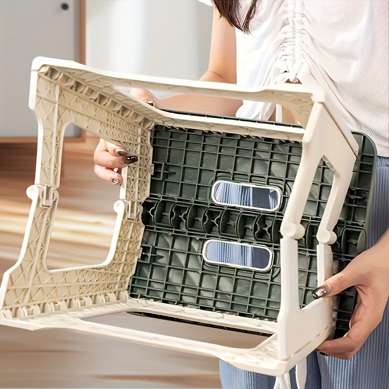 home folding step stool 1pc set non slip surface footstool 8 7 inches tall to 300 abs sturdy and lightweight plastic folding step stool for kitchen bedroom bathroom and living room details 3