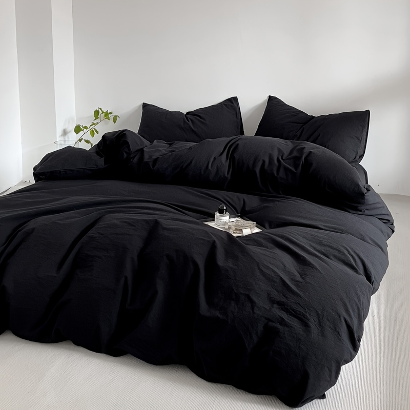 1pc black duvet cover easy high quality bedding ultra soft comfortable breathable duvet cover suitable for bedroom   and hotel use machine washable holiday gift 1pc duvet cover filling not included