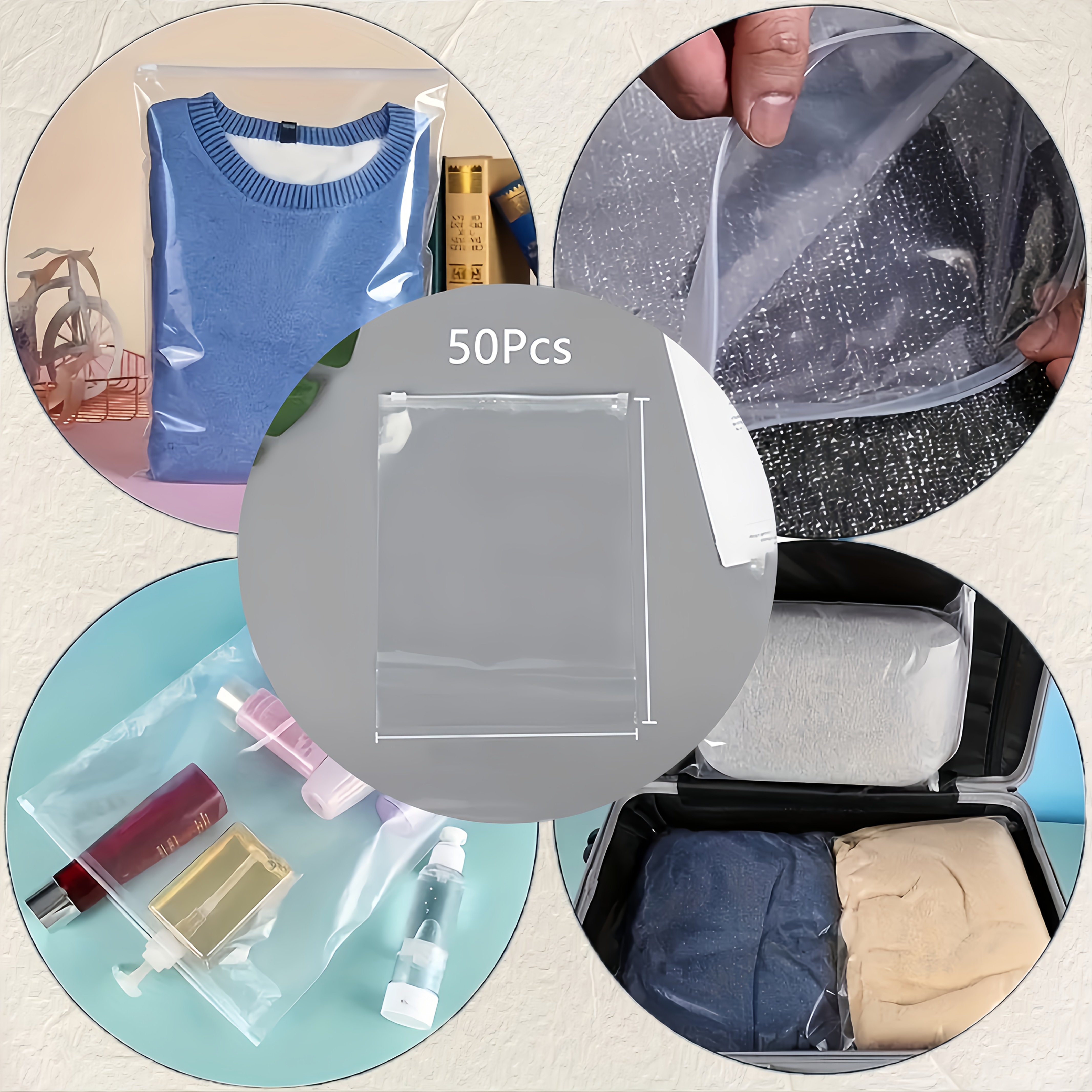 Resealable Ziplock Poly Bags For Clothing PE Plastic Zip Slider Bags With Vent Hole Use On