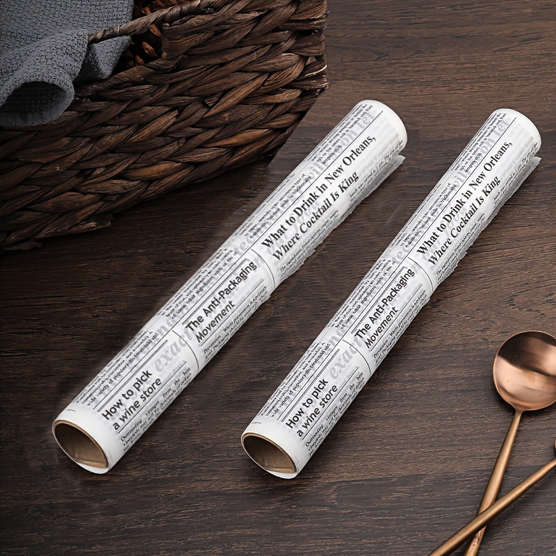 5 metre roll of retro newspaper pattern silicone oil paper non stick high temperature resistant baking tray oil paper bread paper   cut to any size Product details 1