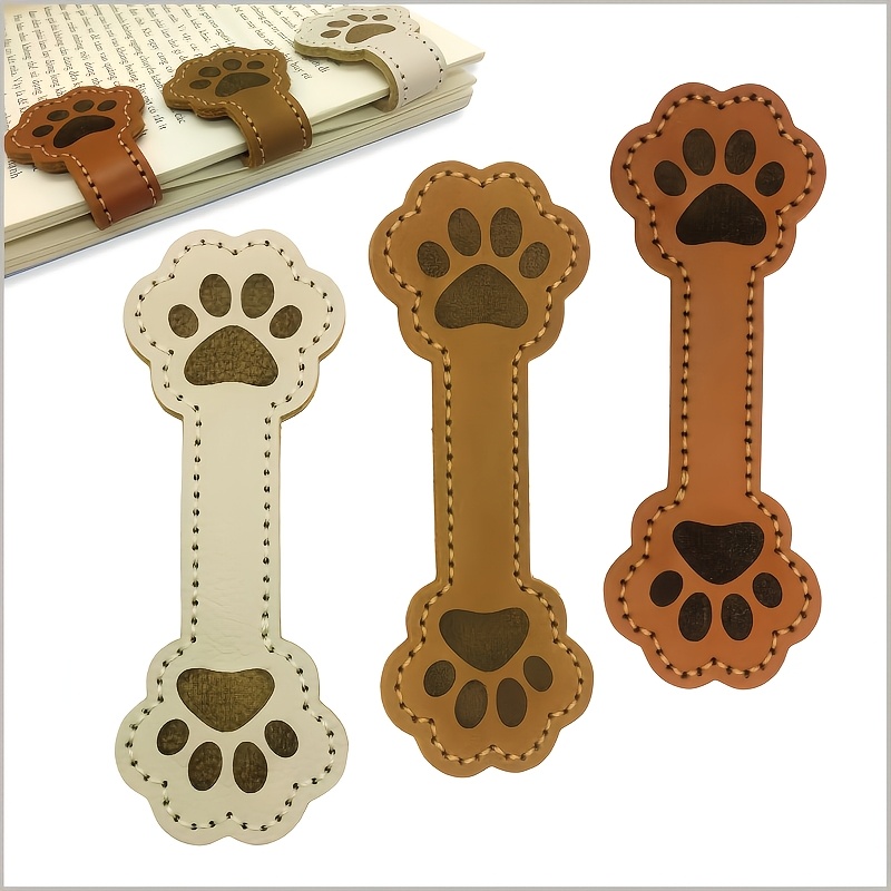 E-shop Magnetisches Lesezeichen, niedliches Hunde-Pfoten-förmiges Lesezeichen aus PU-Leder für Damen, magnetischer Lesezeichenhalter für Buchliebhaber