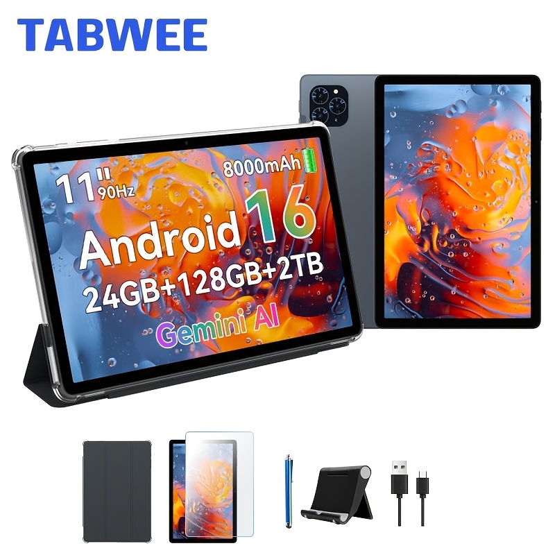 TEMU Tabwee T90 New 2026 Tablet, 11-inch Hd Large 1200x1920 Ips Display, -core High-performance Cpu, 24(8+16)gb +128gb Rom(2tb Expand), 13mp+5mp
