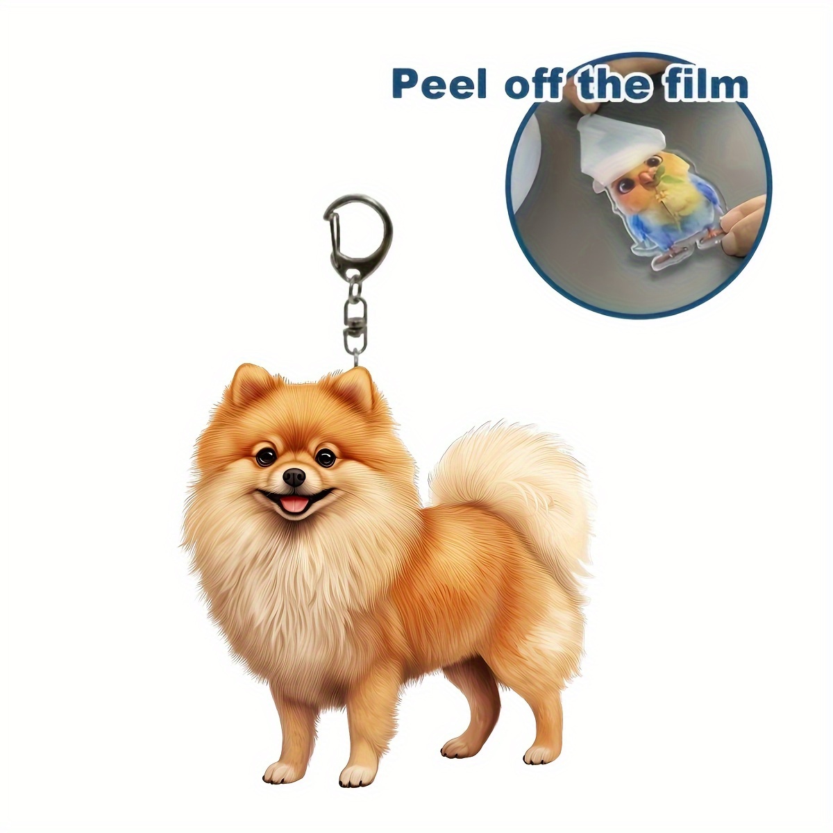 

Pomeranian Keychain - 2d Dog For Women