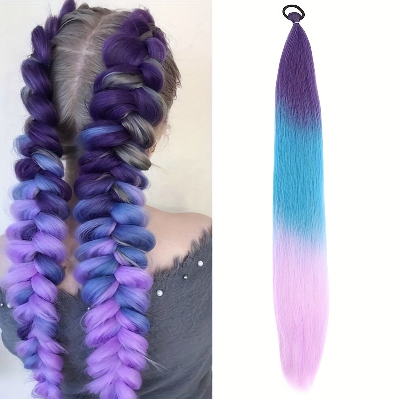 TEMU Christmas, Halloween 26 Inch Light Up Twist Braid Braided Jumbo Braid Mixed Color Hair Additions For , Christmas Halloween Decoration