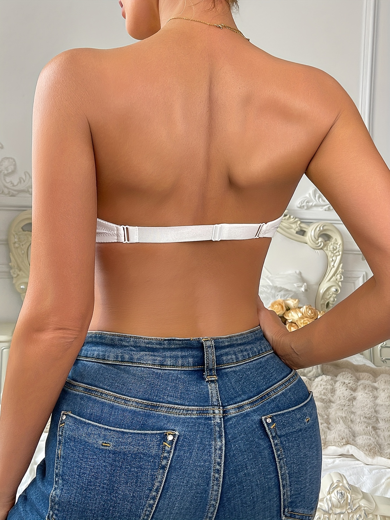 double front closure smooth strapless silicone non slip - Temu Mauritius