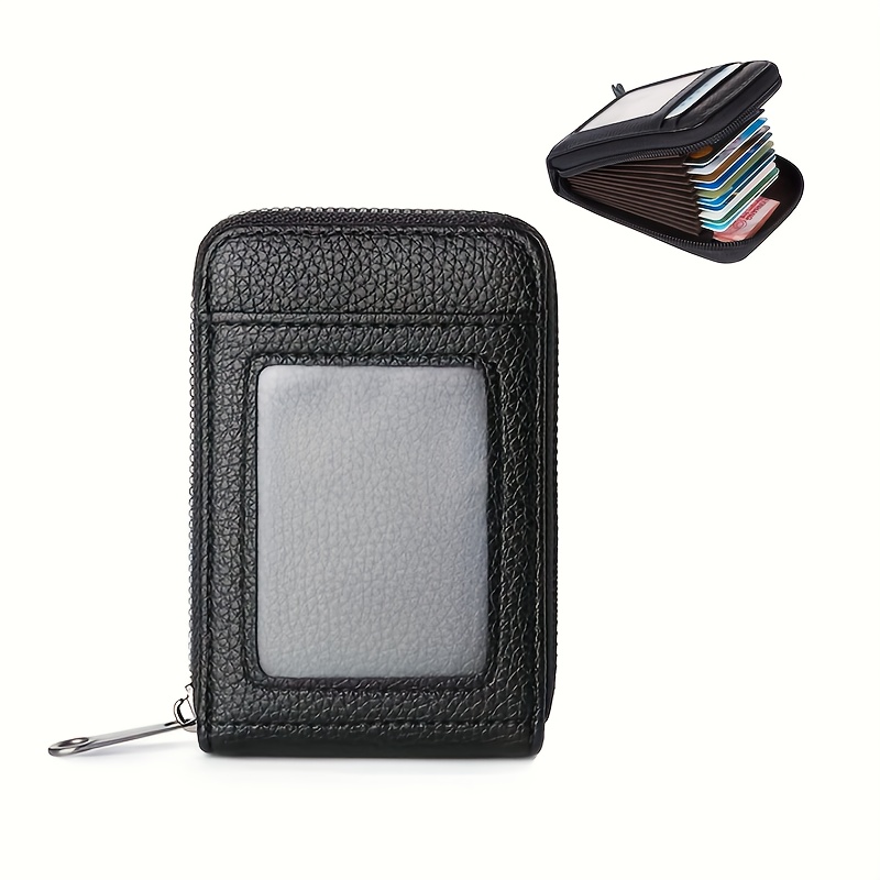 Men's Pu Casual Card Holder, Zipper Coin Purse