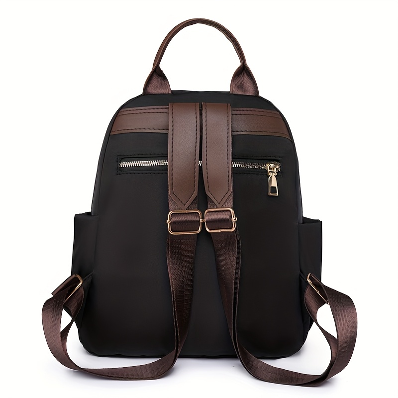 vintage inspired oxford backpack with adjustable straps large capacity and stylish two tone design   casual or lightweight outfit 4