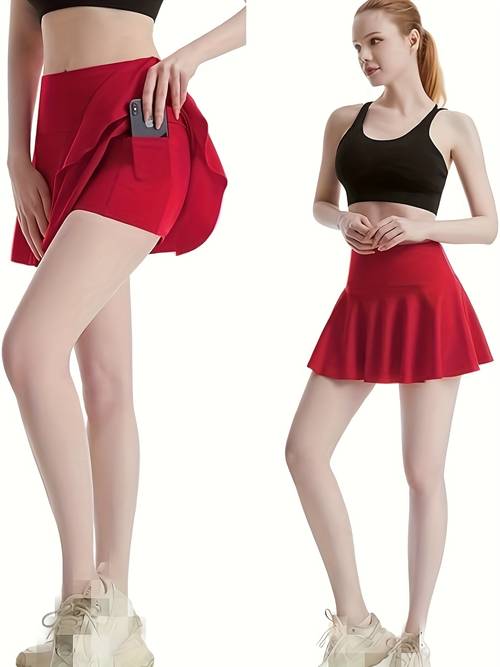 yoga short skirt pants golf shorts skirt womens tennis skirt pants short skirt with pockets quick drying quick drying breathable high waist anti glare two piece set running cycling yoga tennis trainin