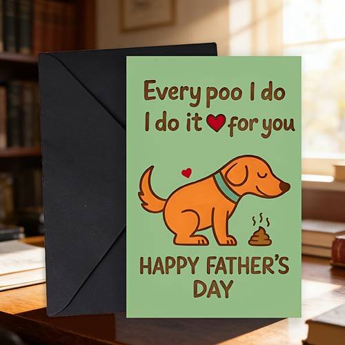 1pc funny fathers day card for dog lovers humor for dog dad envelope