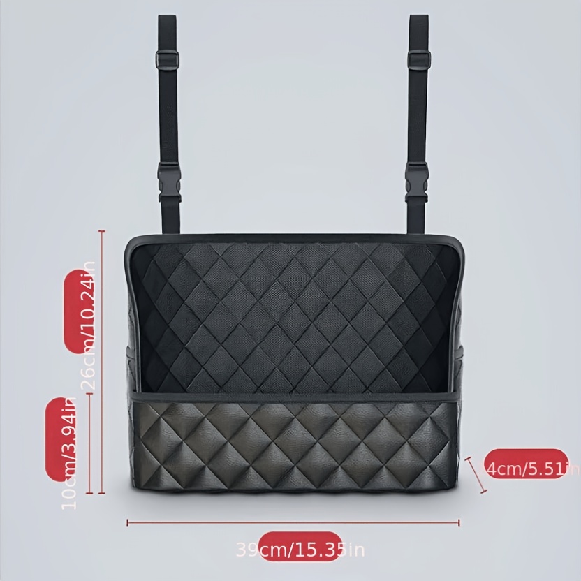 TEMU Classic And Stylish Large-capacity Car Seat Back Organizer, Suitable For Use On Seats And In Vehicles. Made Of Durable Pu Leather, It Features A