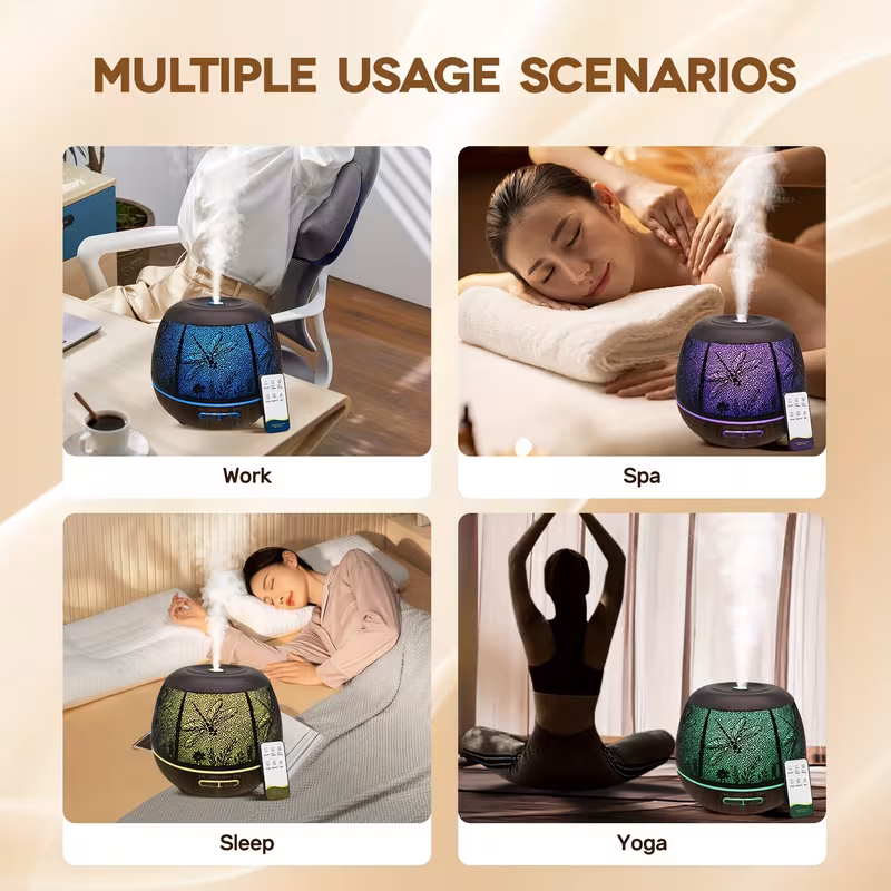 400ml essential oil diffuser household large capacity metal diffuser diffuser with remote control 7 color led light humidifier for bedroom gift room decoration teacher appreciation no essential oils included Product details 3