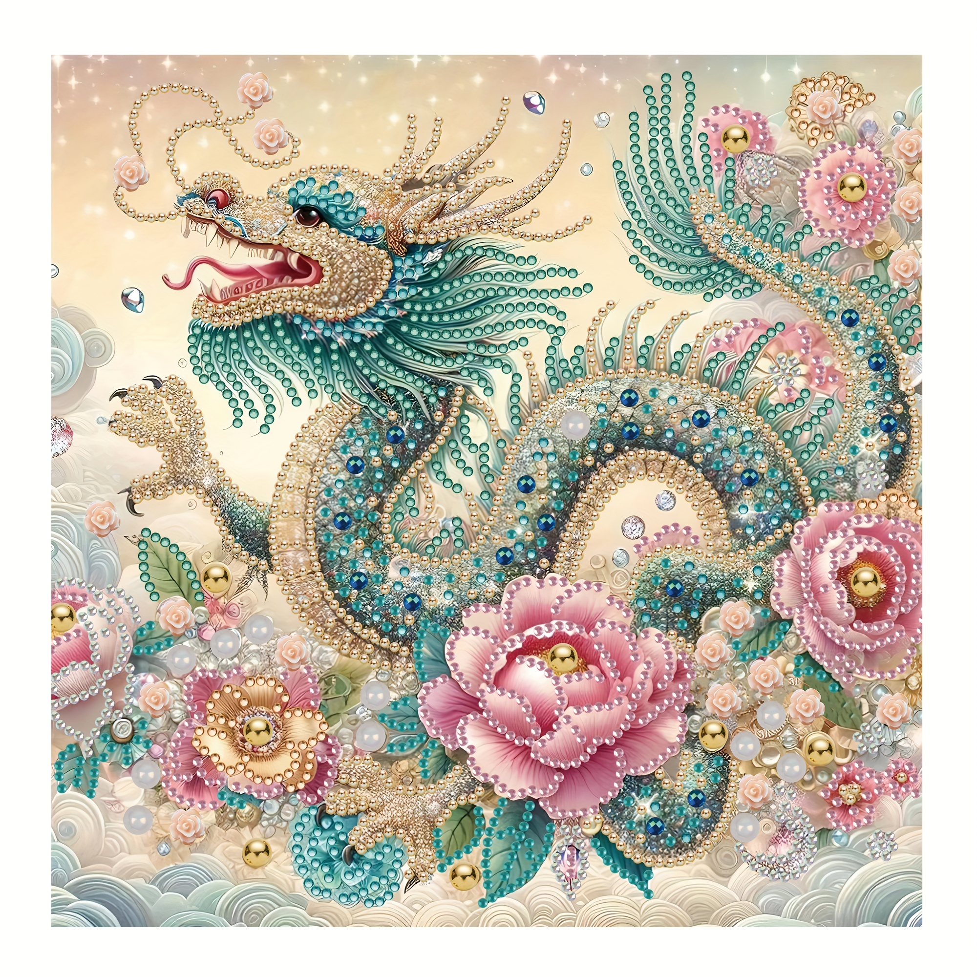 

Cartoon Blue Dragon 5d Diy Diamond Painting Kit, Special Shaped Crystal Rhinestone Partial Drill Mosaic Art, Frameless Wall Decor For Home And Office