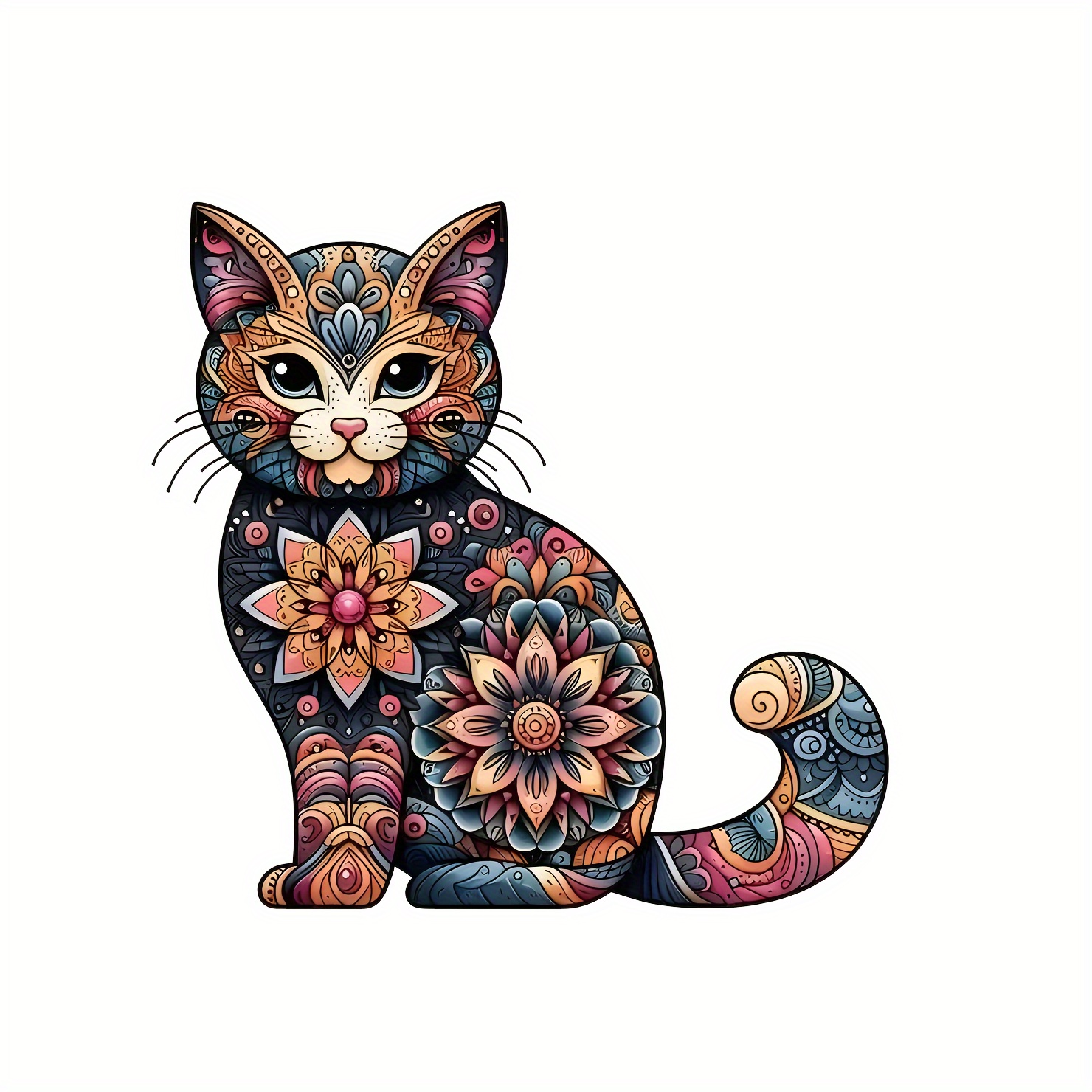 

5d Diamond Painting Cat Figurine Kit - Irregular Shaped Diamonds Acrylic Mosaic Art Craft For Desktop Decor, Unique Gem Artwork For Bedroom Table Ornament With Gift Box