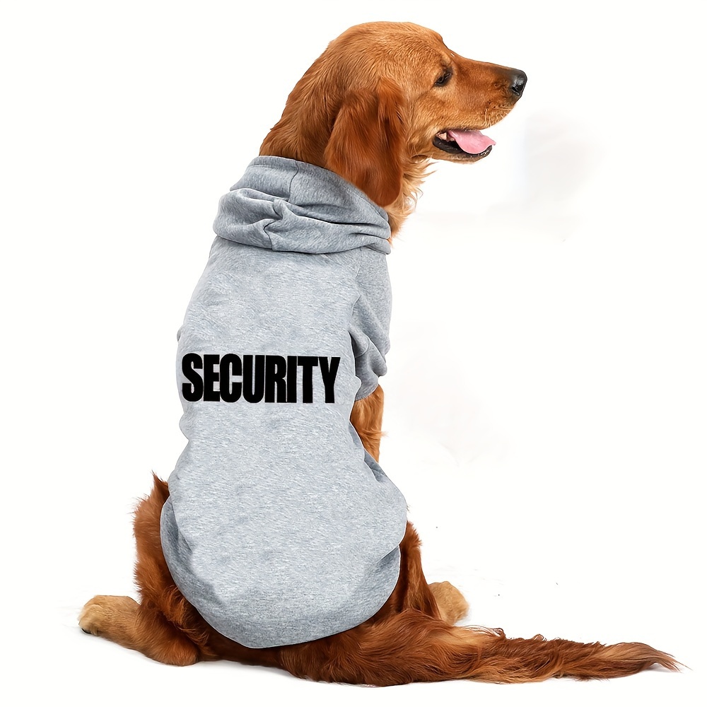 

Cozy Security Print Dog Hoodie - Pullover Pet Sweatshirt For Medium To Large Breeds, Machine Washable - Stylish Winter, Spring, Fall Apparel