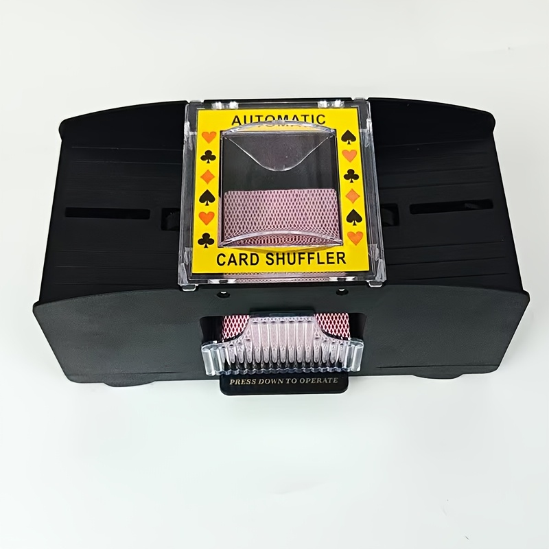 fully automatic electric card shuffler universal for 2 decks easy operation shuffler suitable for home   tabletop game parties holiday entertainment camping team building compatible with dou dizhu    