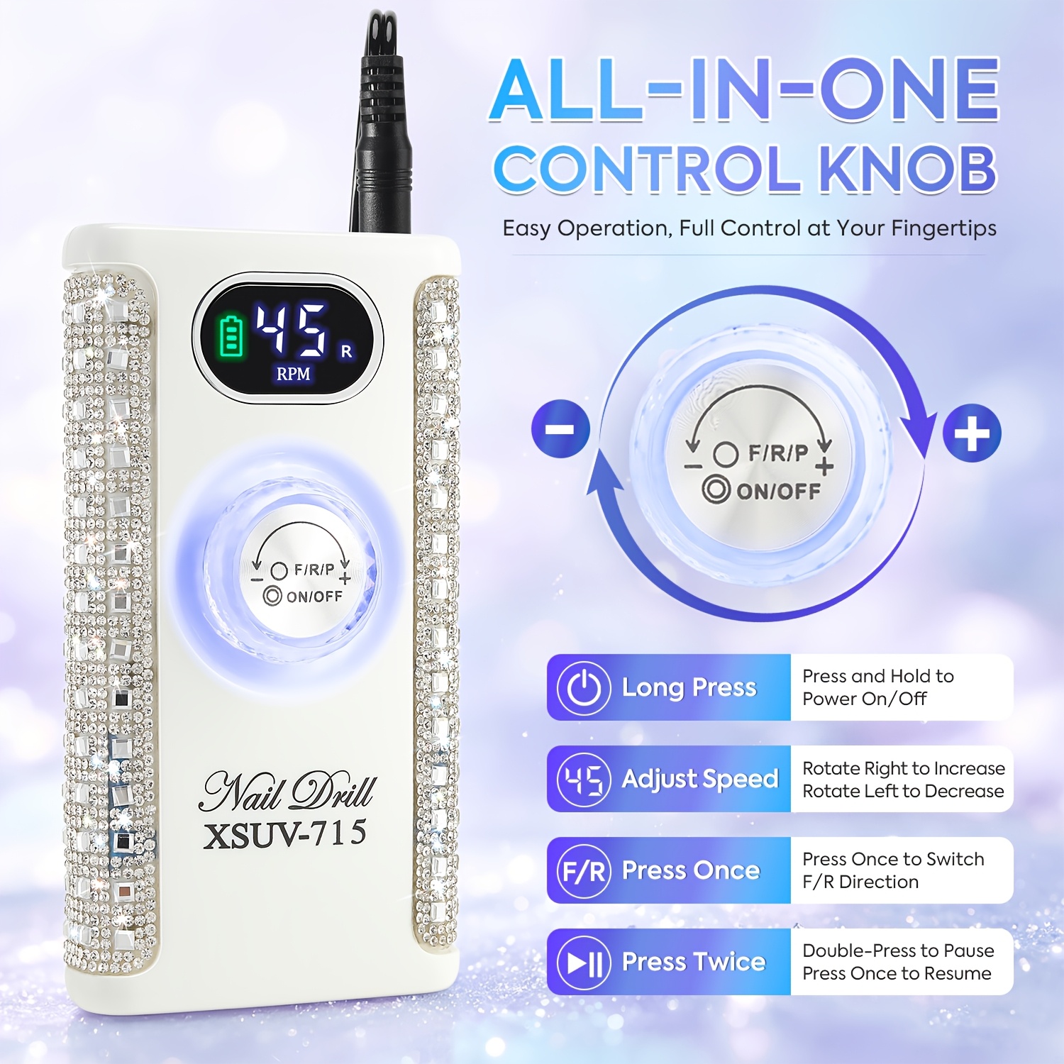 Professional Electric Nail Drill Machine with LCD Display