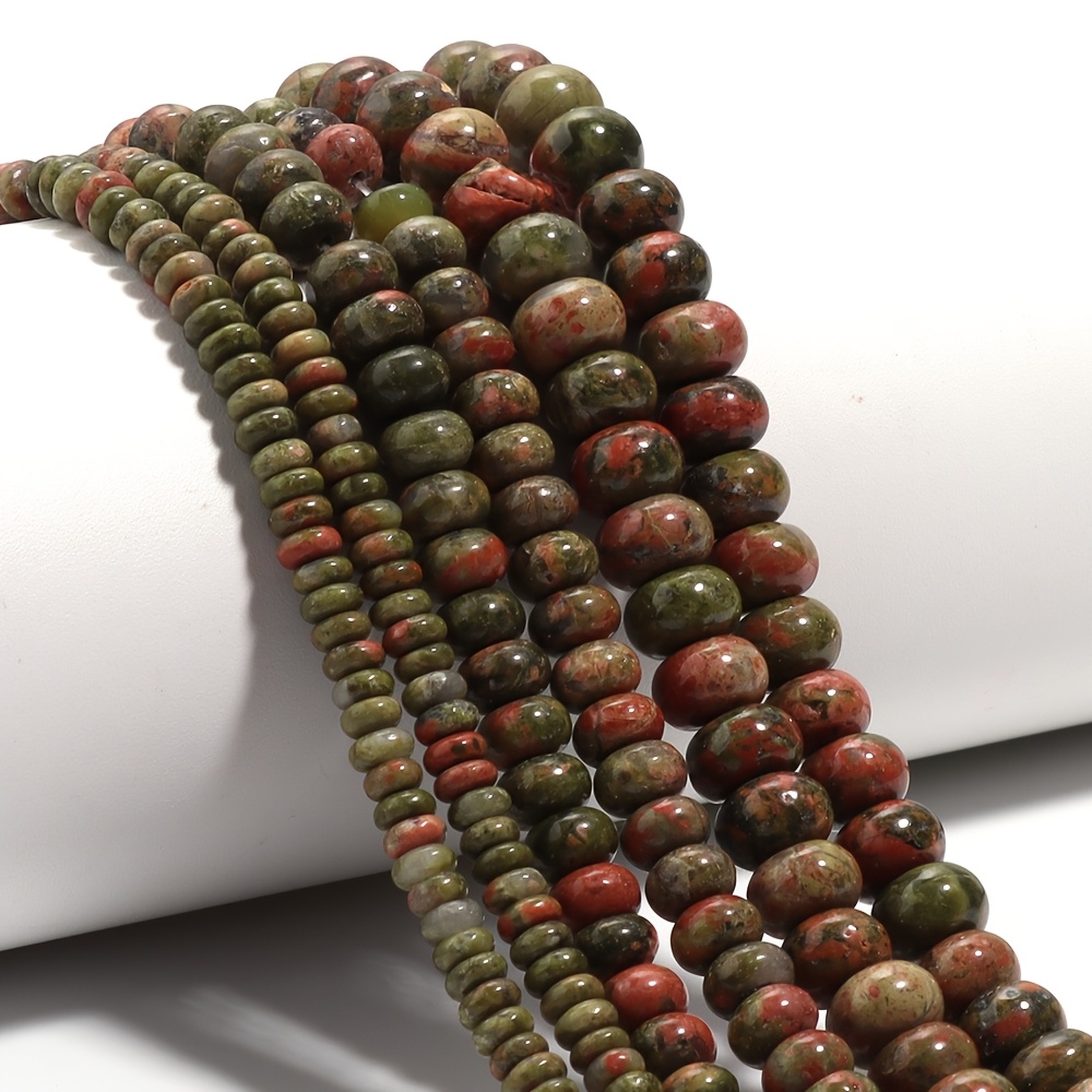 Floral-Green Abacus Bead with Spacer Beads for Jewelry Making