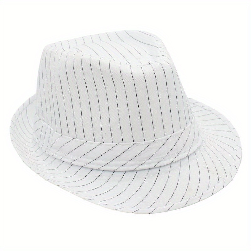 Image of Men's Striped Tweed Fedora: Short Brim Jazz Hat For Everyone - Ideal For And - Perfect For Men And Women