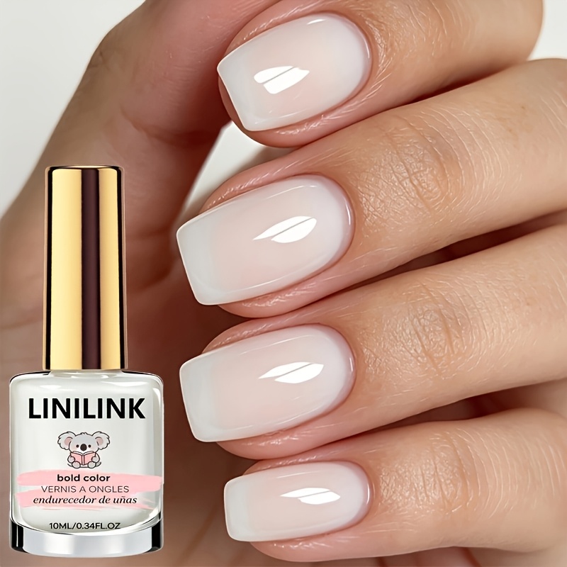 Image of Milky White Jelly Nail Hardener - Dries Quickly, No Curing Required, Enhances Nail Hardness, Suitable For With Weak And Nails, Durable Formula, Nail Art, A Nail