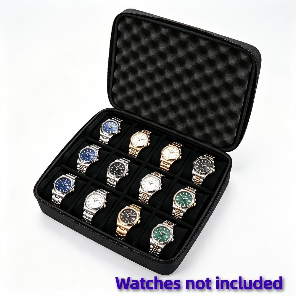 TEMU Compatible With 12-slot Smart Watch Storage Bag, Mechanical Watch Eva Watch Storage Box, Anti-pressure And Scratch-resistant Box, Anti-drop And