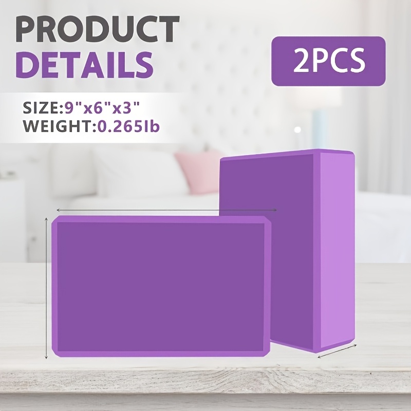 TEMU 2pcs Professional Recommended Yoga Blocks! Made From High-density Eva For More Stable Exercise Support Blocks. Specifically Designed For Pilates