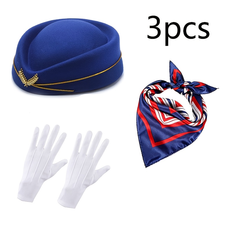 TEMU 3pcs Female Accessories, Including Hat, Scarf, Glove Set, Costume Party Decoration Artifact, Suitable For Halloween Role-playing, Carnival,