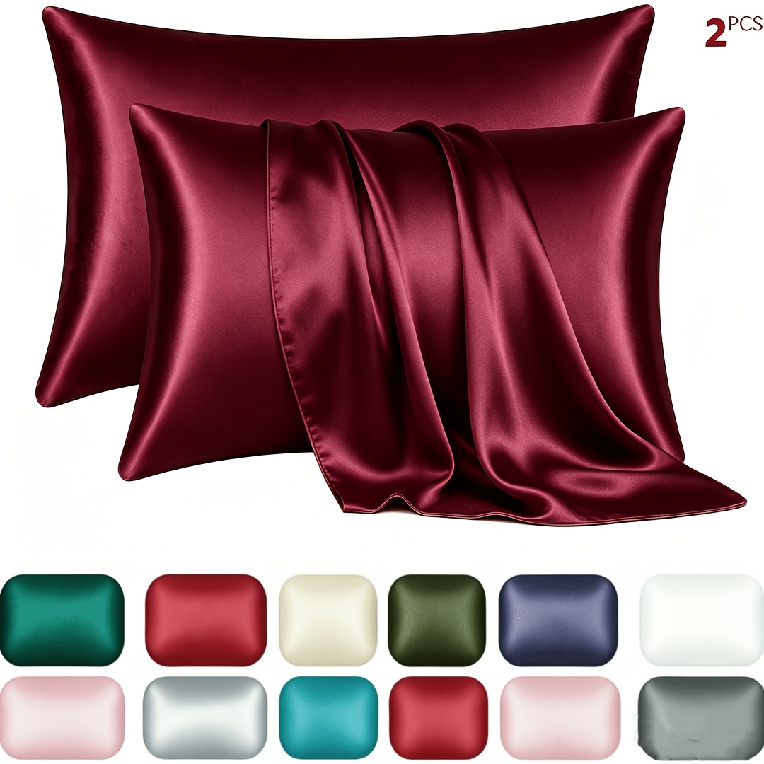 2pcs Satin Pillowcase Set For Skin And Hair, Soft, Breathable, Smooth, And Cooling Pillow Covers For Sleeping