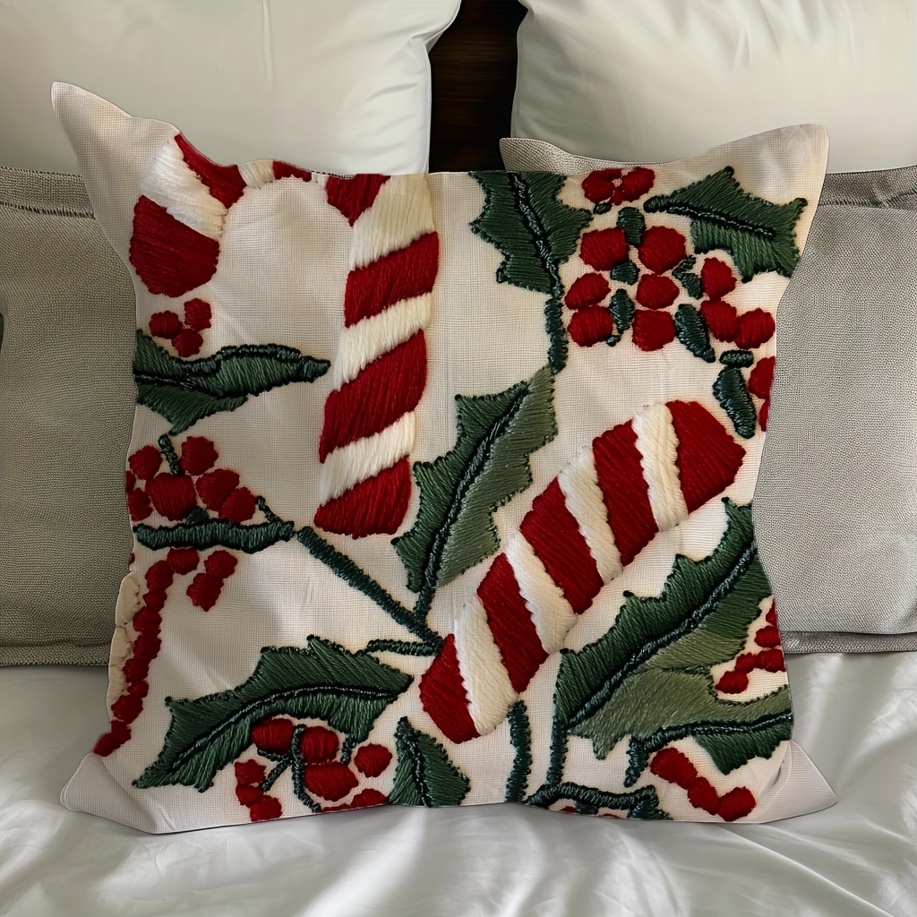 

1pc Christmas 2d 18x18 , Polyester, , , Decorative Pillowcase For , , , ( Not Included)