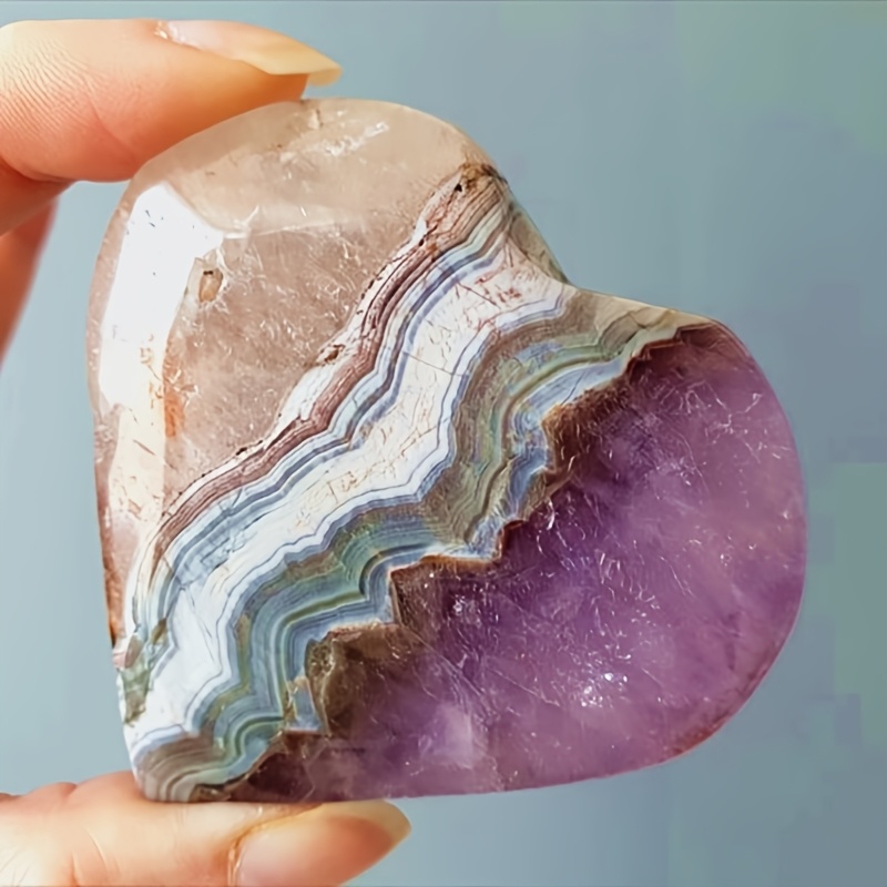 TEMU Un'Unica in a Forma di Cuore con Pit e Crepe Naturali sulla Superficie. Questa Pietra Distintiva di e 癡 Perfetta per San Valentino, Capodanno e