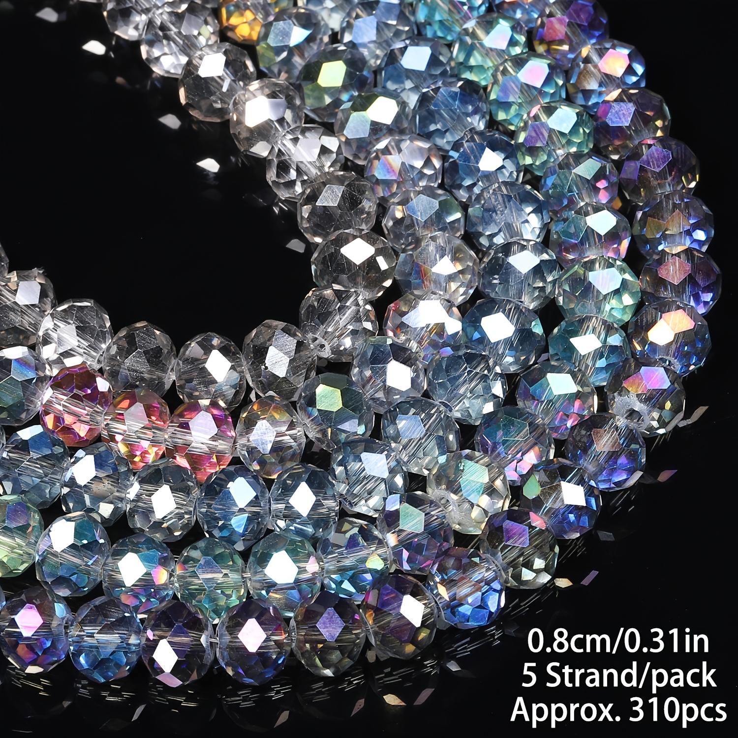 Image of /set Ab Transparent Austria Crystal Beads Half Plated Crystal Beads Loose Spacer Beads For Jewelry Making Unique Bracelets Necklace Crafts Supplies