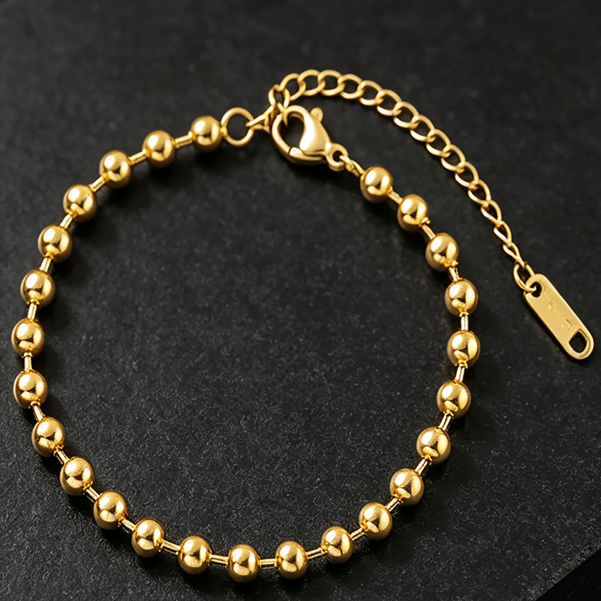 Unisex 18K Golden Plated Bead Pendant Bracelet