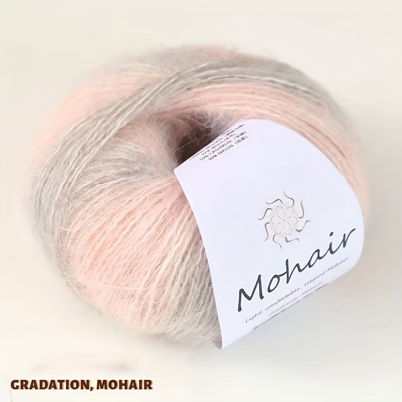 1pc 25g Gradient Mohair Soft Yarn Diy Crochet Hook Hand Woven Yarn Dyed Wool Yarn Sweater Hat Scarf
