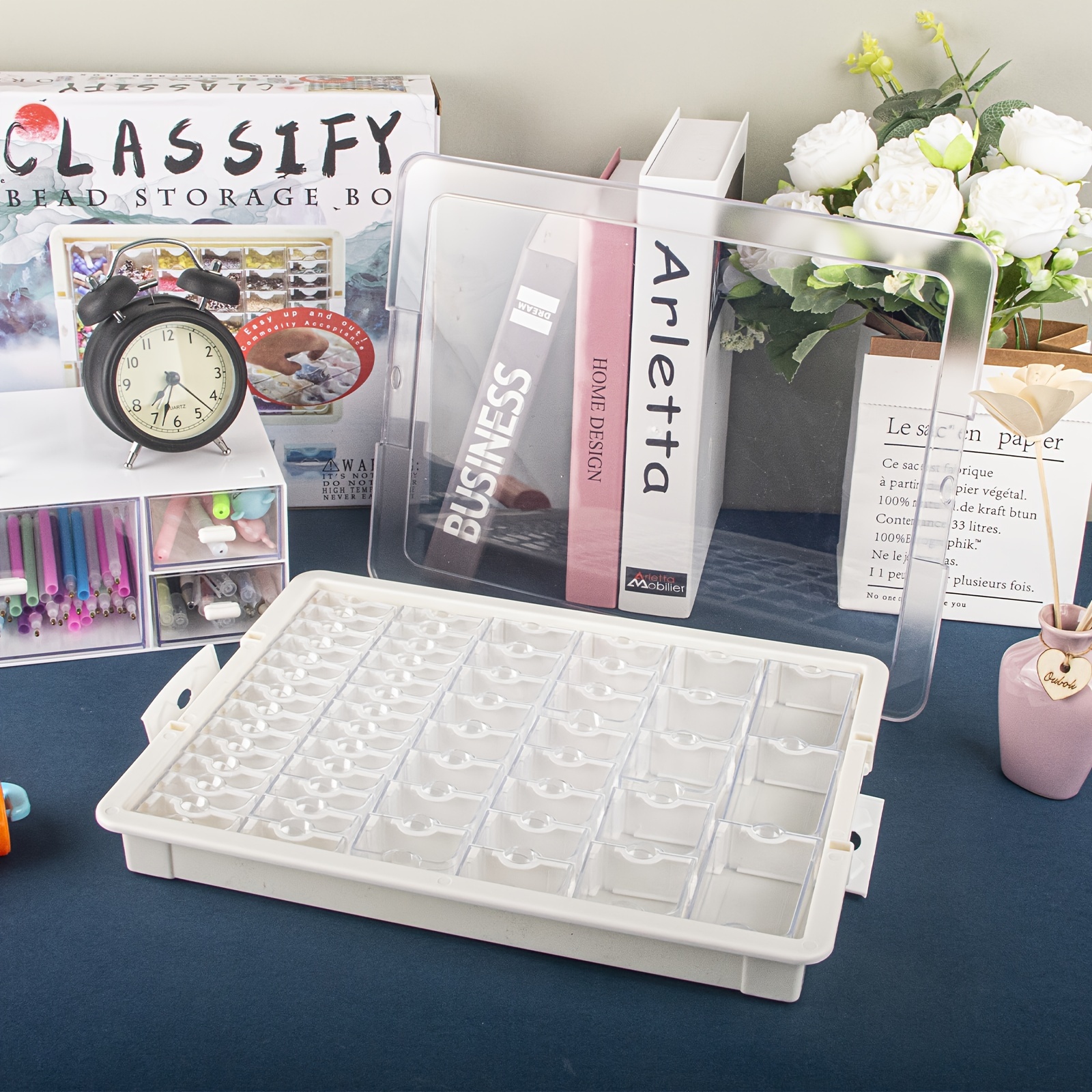 42 50 78 grid jewelry storage set detachable stackable and portable plastic storage containers suitable for nail art painting and jewelry crafting organization Product details 3
