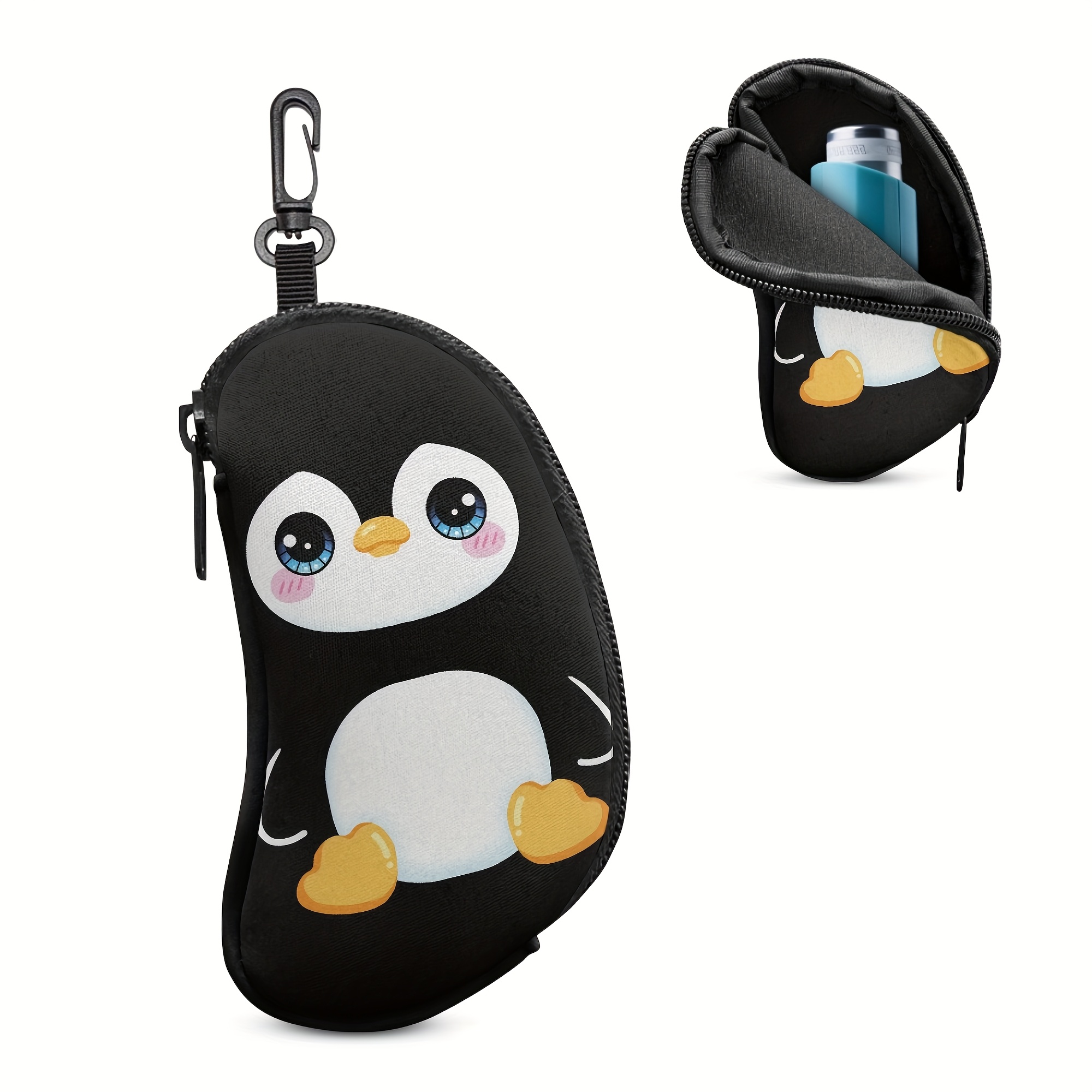 Image of Lightweight Inhaler Case, Durable - Penguin Design, Easy To Identify
