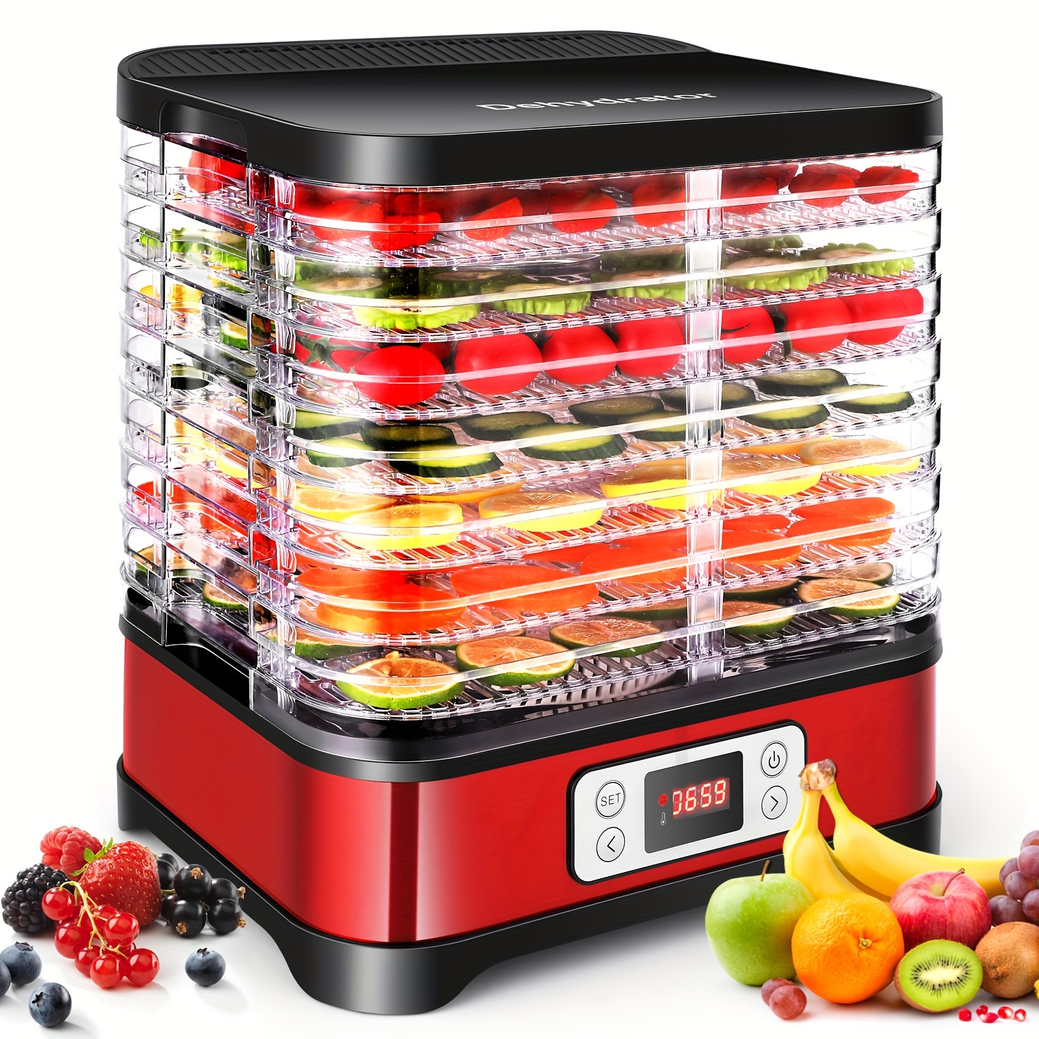 

Food Dehydrator, 400w Dehydrator Dryer, 8-layer Large Capacity, Suitable For Food And Jerky, Fruits, , Vegetables, Electronic Dehydrator Dryer With Temperature Control