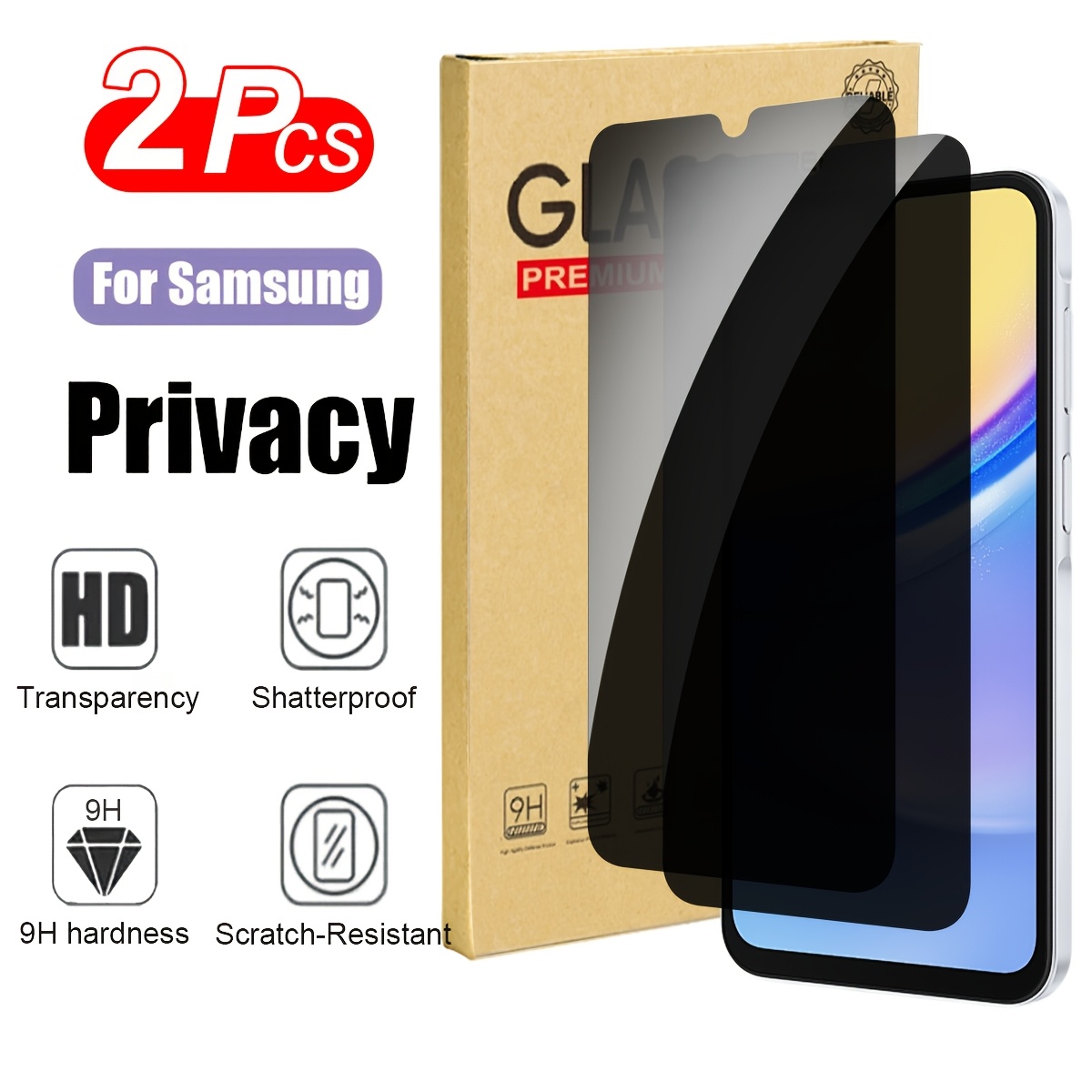 

2pcs Privacy Screen Protector , 9h Tempered Glass, Anti-spy, & Shatterproof, , Full Coverage Display Guard For A35/a36/a56/a06/a16 5g/a55/s23fe/a52/a53/a54/a13/a23/a34/a14/a15/s24 Fe