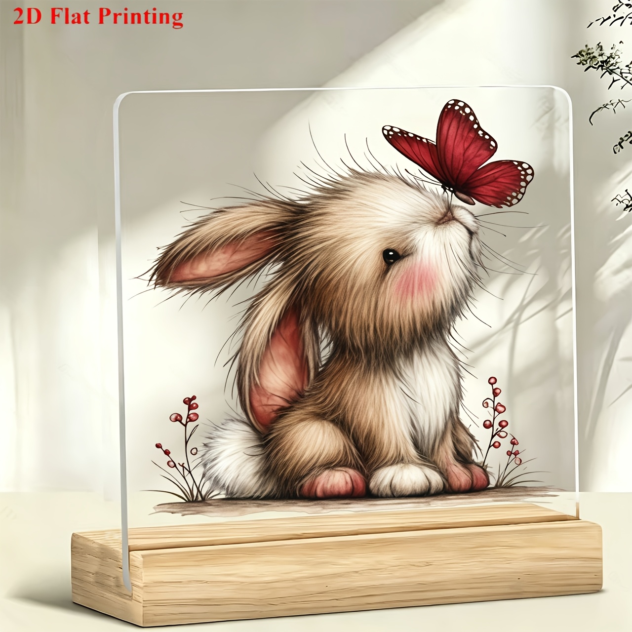 TEMU 1 pieza de soporte de decoración de escritorio acrílico, lindo cojín de papel con diseño de y , decoración de escritorio, adecuado para el
