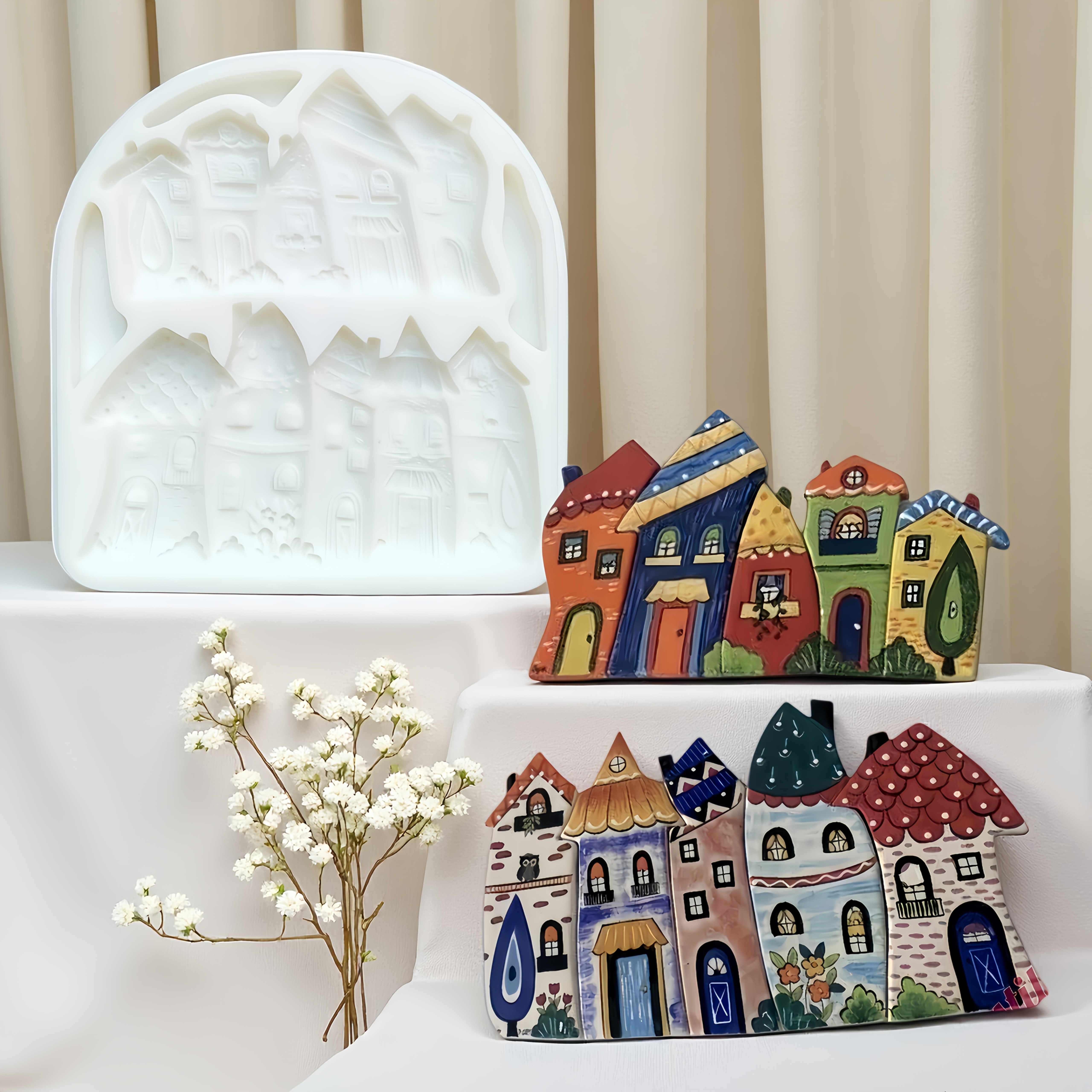 1pc, Cartoon House Creative Cake Mold, Specialty Mold, Cartoon Small House Baking Supplies