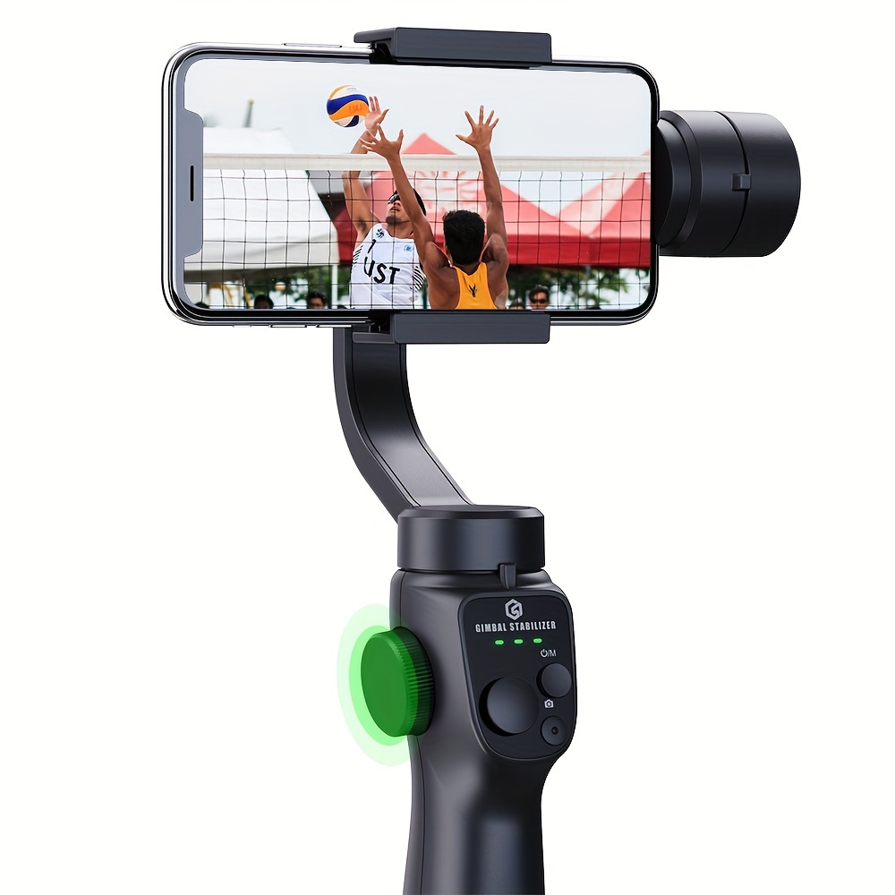 Estabilizador de cardán de tres ejes antivibración súper estable  (conjunto), adecuado para teléfonos iPhone y Android y cámaras deportivas  GoPro, con función de seguimiento dinámico de rostro / objeto - K&F Concept