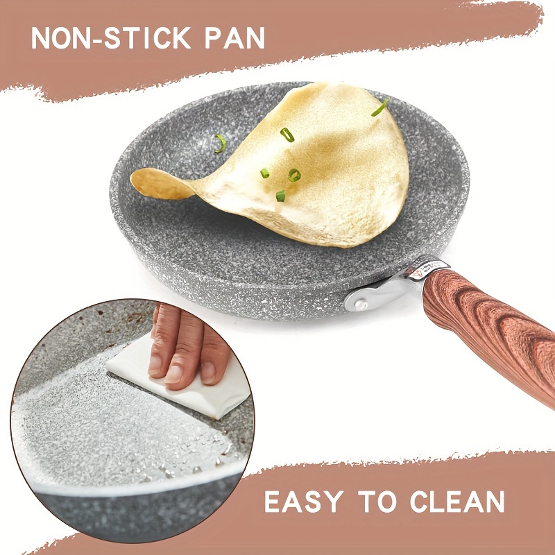 1pc   flat bottom frying pan non stick pan milk pot soup pot home cookware compatible with induction cooker details 2