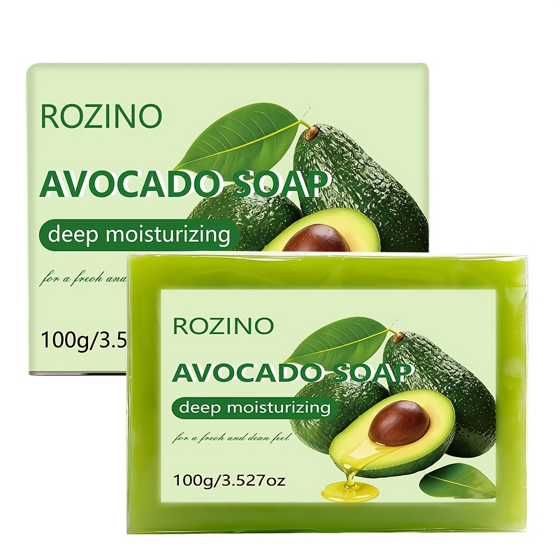 Image of Natural Avocado Soap, 4-in-1 Facial, Bath, Hand And Hair Soap, Cleanses, Controls Oil, And Skin, Brightens Skin, Moisturizes Care Skin, Suitable For Oily, , Rough And -prone Skin